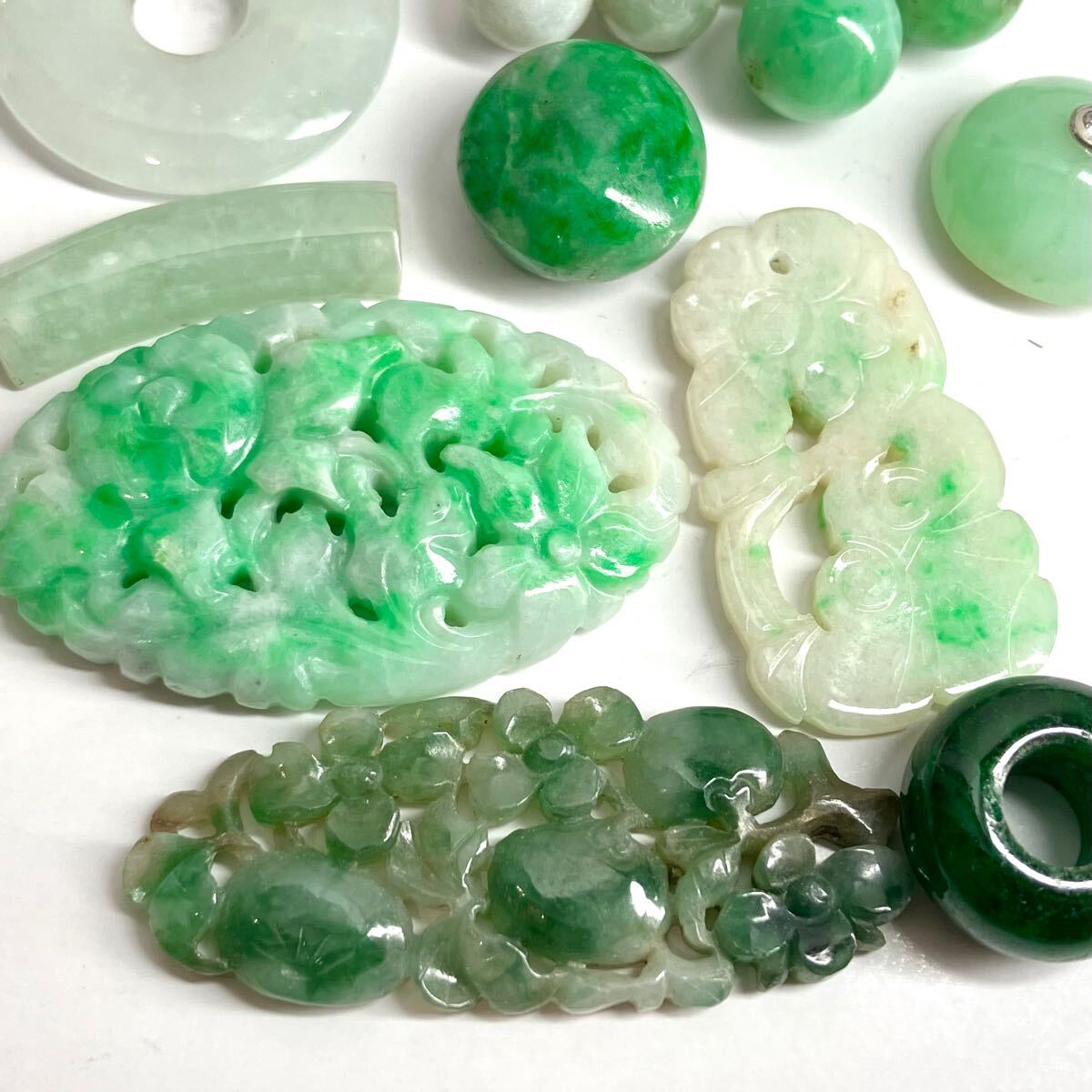 彫刻 約365g 変形 大量 緑石まとめ ☆1円スタートお宝大量!☆天然翡翠 