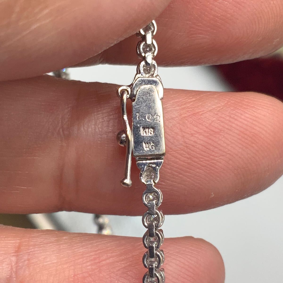 K18WG テニスブレスレット 1.02ct 6.4g