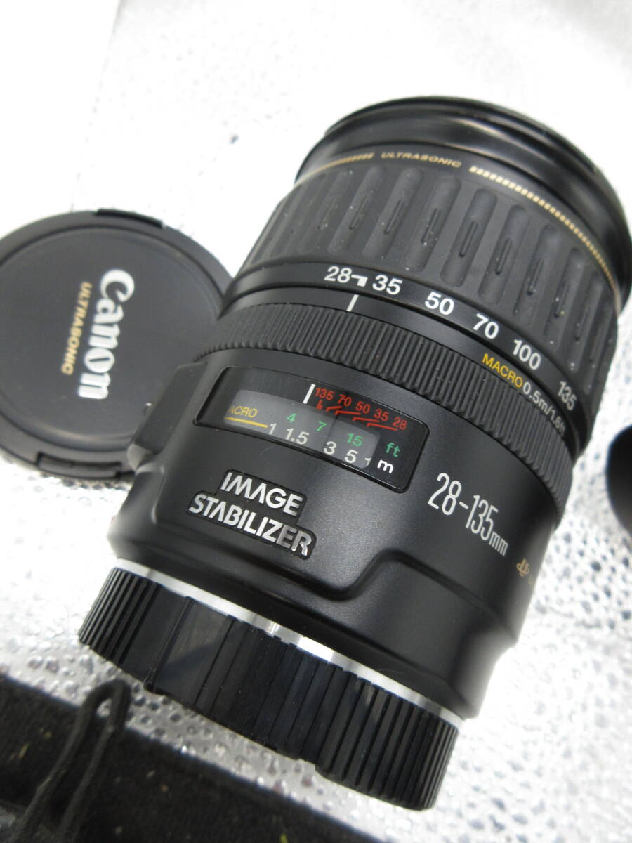 ジャンク Canon EF 28-135mm 3.5-5.6 IS フード付きレンズ(キヤノン