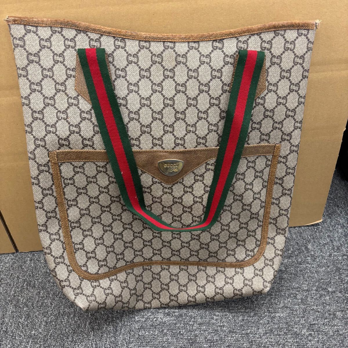 53◎1円スタート◎ GUCCI グッチ グッチプラス トートバッグ オールド