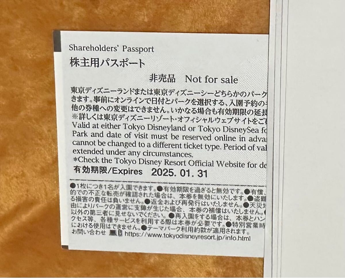 ディズニー1デーパスポート 株主用パスポート ディズニーシー 