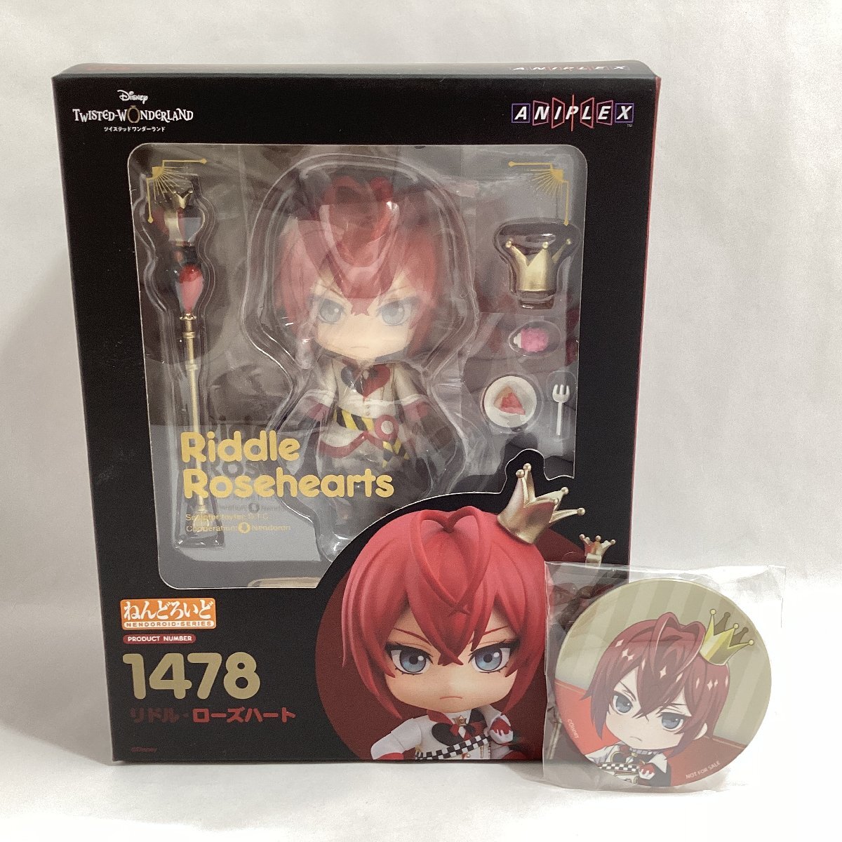 未開封　ねんどろいど 1478　リドル・ローズハート　ディズニー ツイステッドワンダーランド　特典缶バッジ付き　ツイステ　アニプレックス