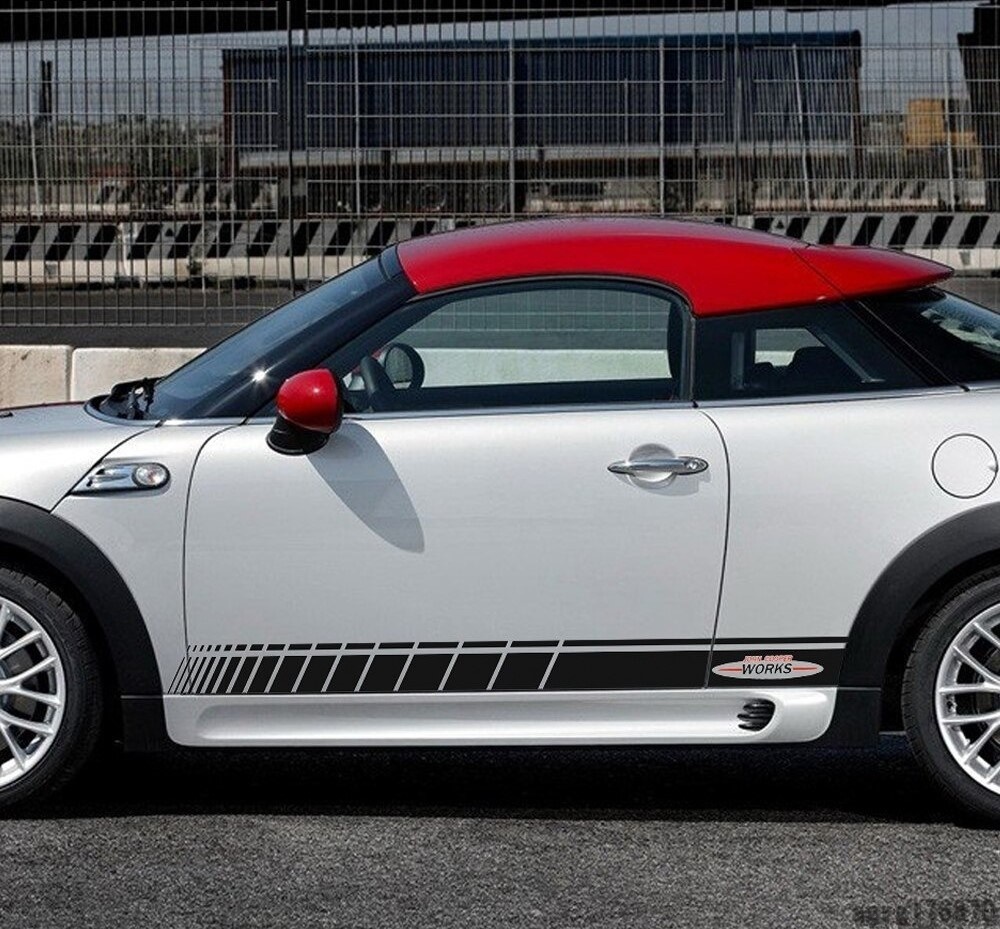 ミニクーパー ステッカー ドアサイド R56 F56 ストライプ スカート デカール ジョンクーパーワークスJCW_2