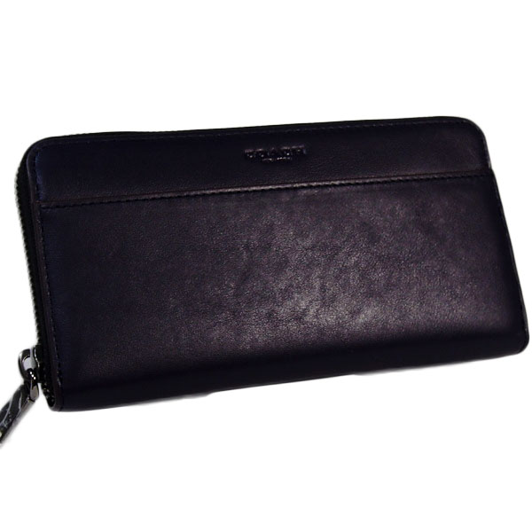 新品未使用 コーチ 長財布 ラウンド メンズ シボレザー ネイビー COACH コーチ 長財布 ラウンドファスナー レザー - ⁄ ネイビー COACH