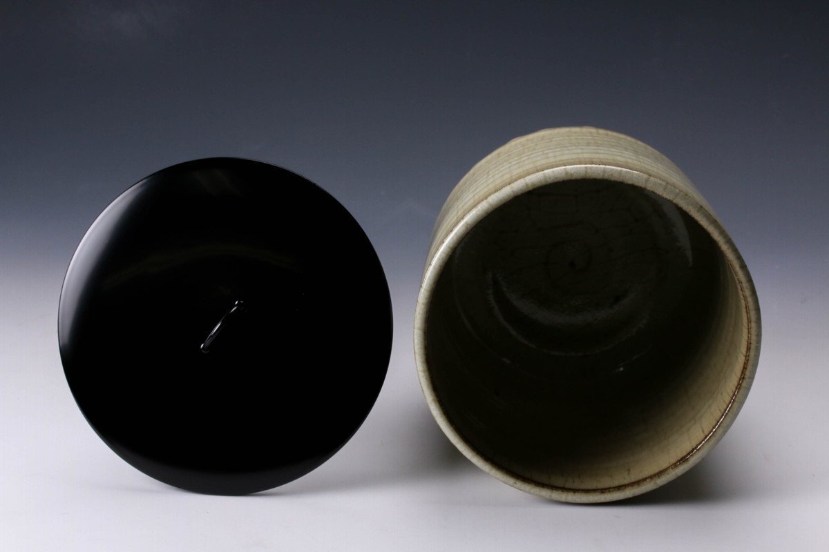 SAG】十二代 武村利左エ門 斑唐津水指 共箱 塗蓋 茶道具 本物保証(水指