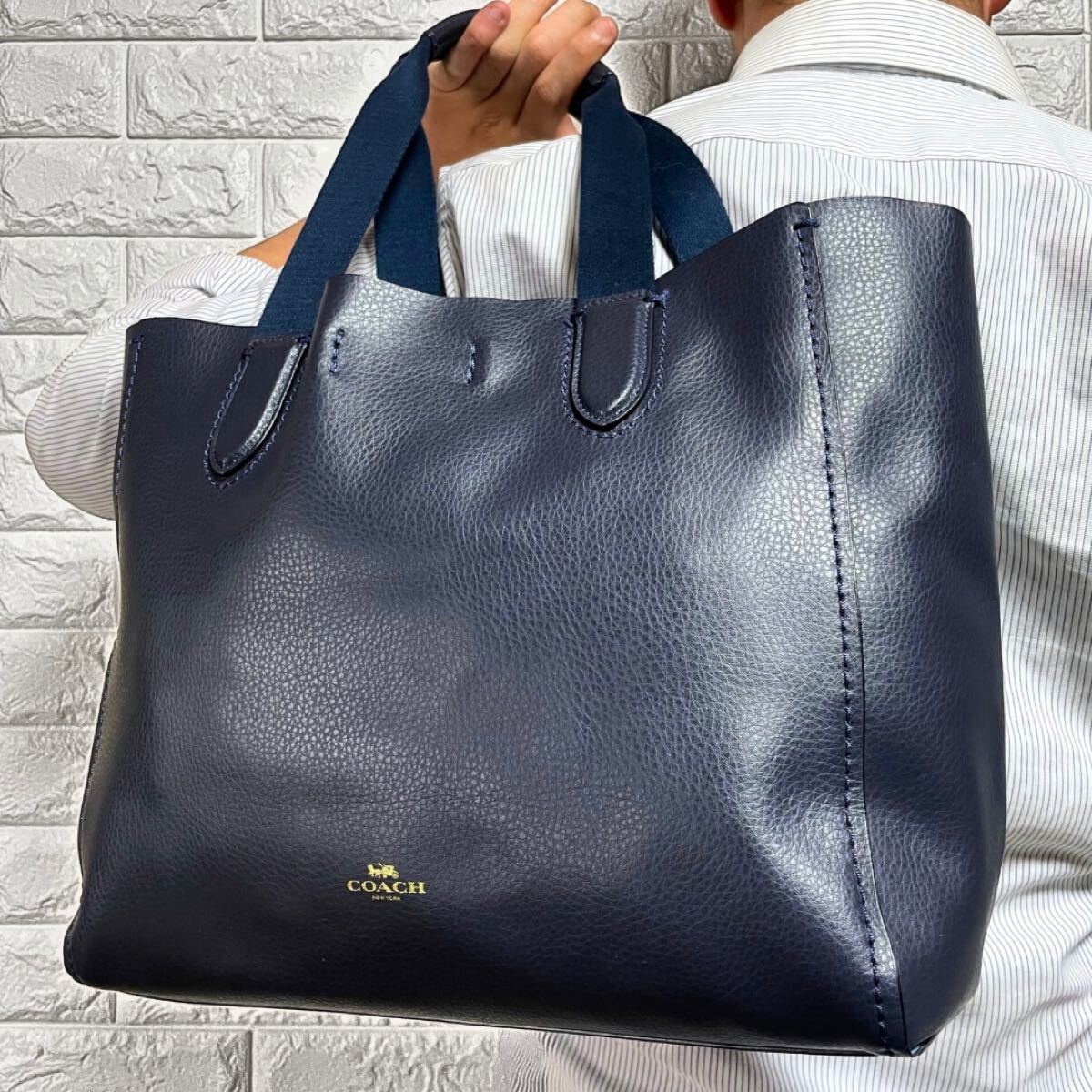 ⭐美品⭐COACH シボ革 トートバッグ 大容量 a4収納 極美品/大容量◎ コーチ COACH メンズ A4収納 ビジネス トートバッグ