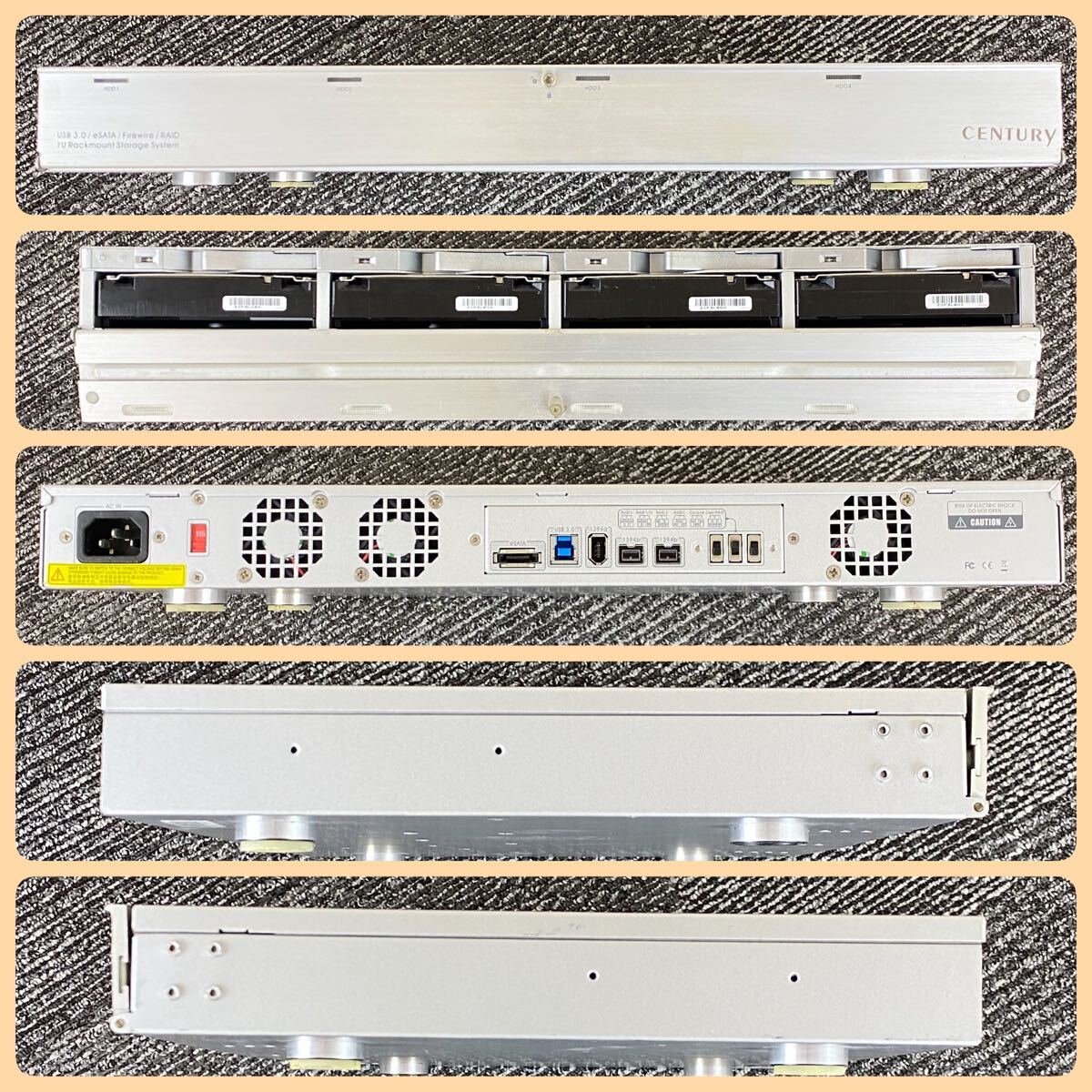 & CENTURY ラックマウントストレージ 3000GB×4基 3TB SEAGATE Barracuda HDD 1U Rackmount ...