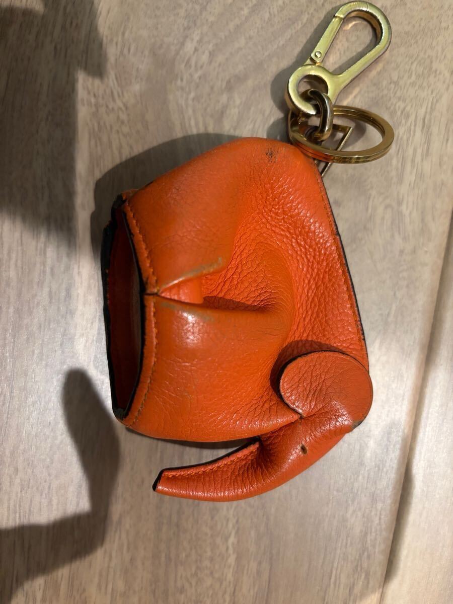 【新品】LOEWE エレファント 象 キーホルダー ケース LOEWE ロエベ エレファント 象 コインケース キーホルダー オレンジ
