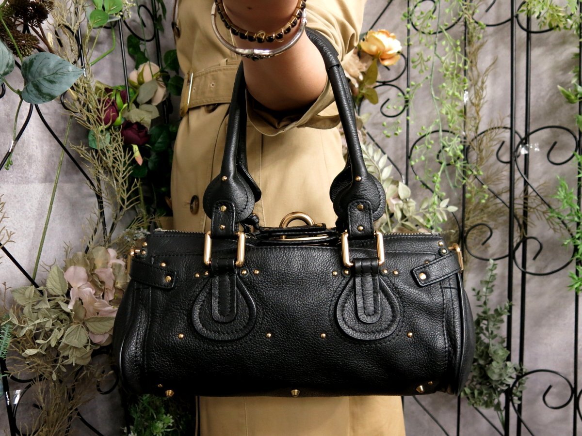 ○超美品○Chloe クロエ○パディントン○ロゴ金具○カーフ レザー 本革 