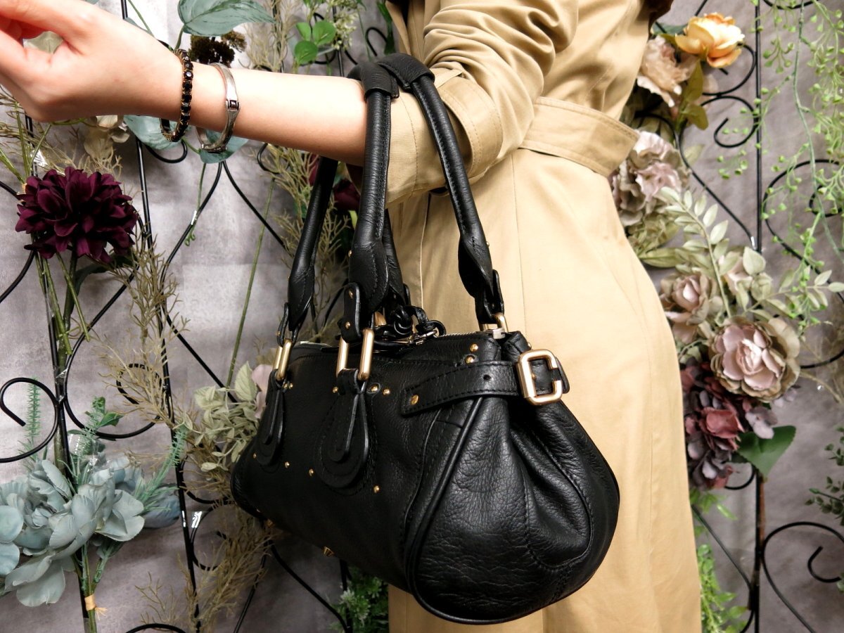 ○超美品○Chloe クロエ○パディントン○ロゴ金具○カーフ レザー 本革 