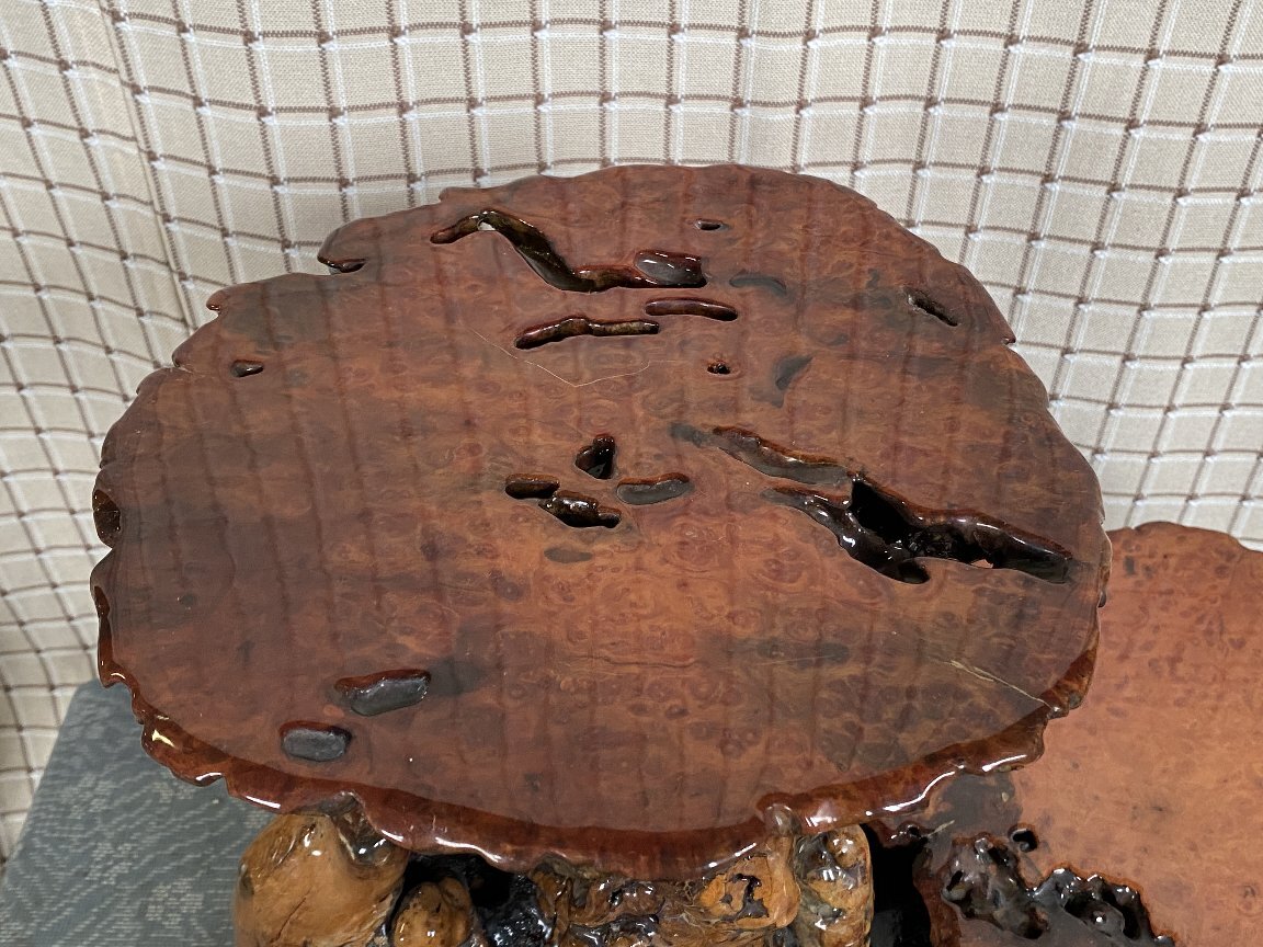 玉杢 瘤杢 天然木 コブ 花台 飾台 / 花梨 唐木 茶道具 煎茶道具 香炉台 玉杢 瘤杢 天然木 コブ 花台 飾台 / 花梨 唐木 茶道具 煎茶道具 香炉台