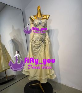 新品fifty_youレディース社交ダンス衣装 セミオーダー モダン競技ドレス 　スタンダード