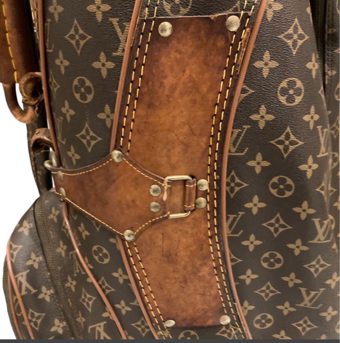 LOUIS VUITTON レザー モノグラム ルイヴィトン ゴルフバッグ キャディ