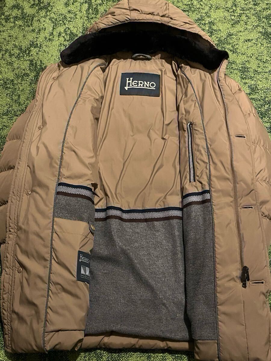 3日間限定 格安 美品 クリーニング済 ヘルノ HERNO POLER-TECK ダウンジャケット ブラウン 48 L 即決歓迎