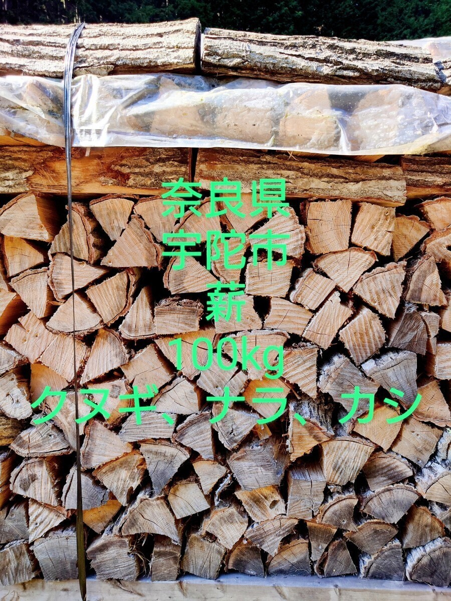 乾燥薪 薪 ナラ・クヌギ・カシ 大割 25kg×4箱複数個口で配送 薪100kg