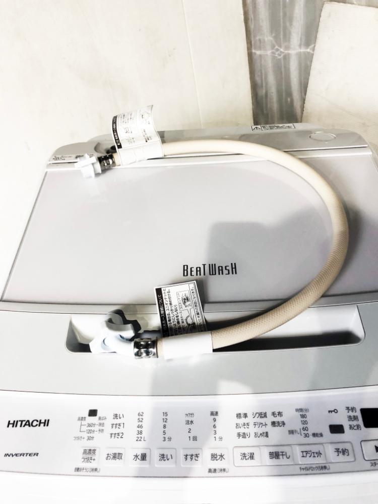 送料無料★2023年製★極上超美品 中古★日立 ビートウォッシュ！8kg 本体幅57cm★大流量ナイアガラビート洗浄！洗濯機【BW-V80H-W】EIHY_9