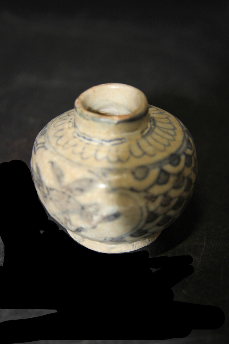 聴雲＞ 花瓶 花図 置物 陶磁器 煎茶 茶道具 中国古玩 中国美術 骨董品