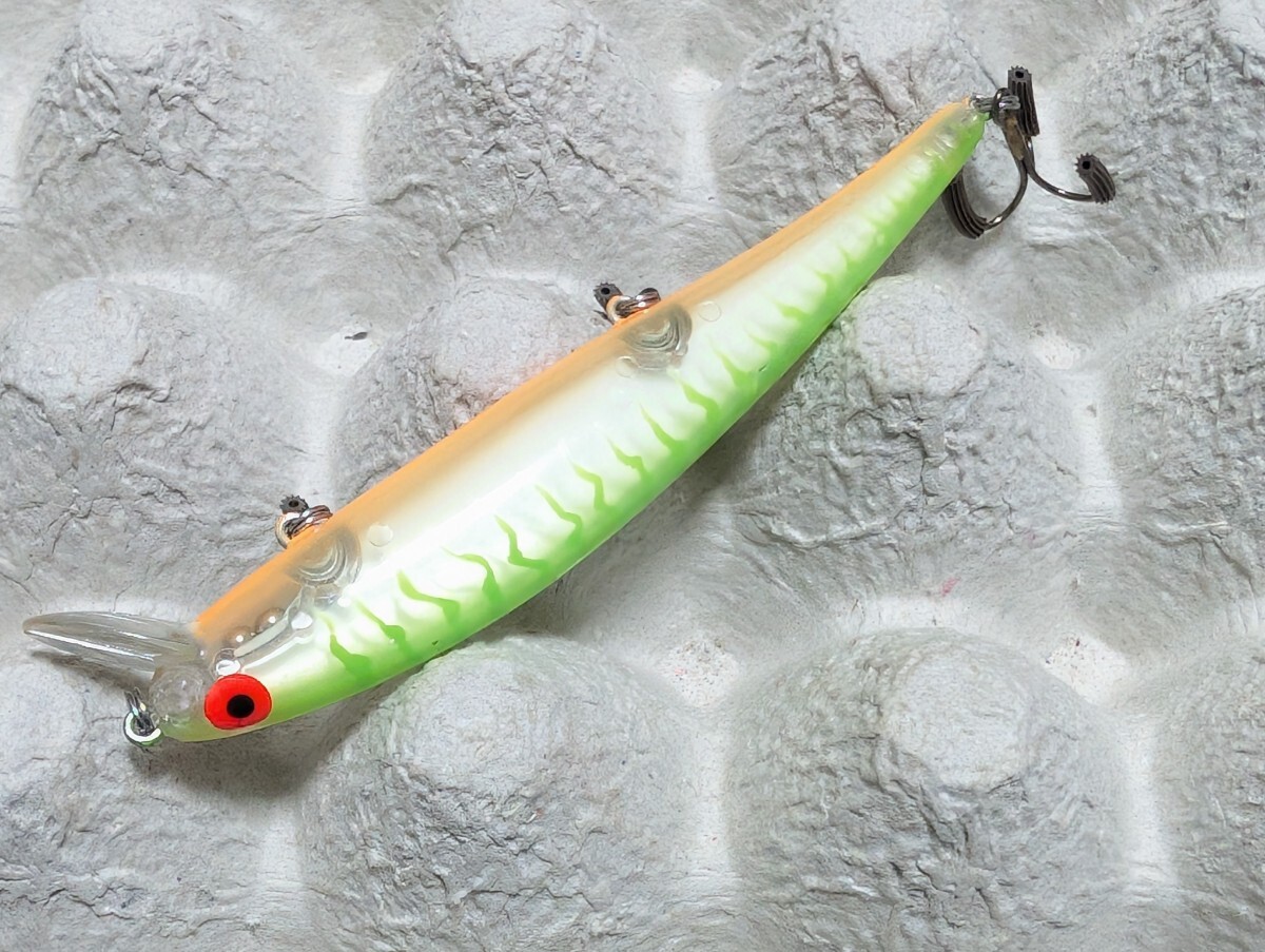 ボーマー・夜光板入り・エイト環・クリア素材【ロングＡ １５Ａ】４1/2inch・１/２oz.：グリーンタイガー/グロー/オレンジベリー_4