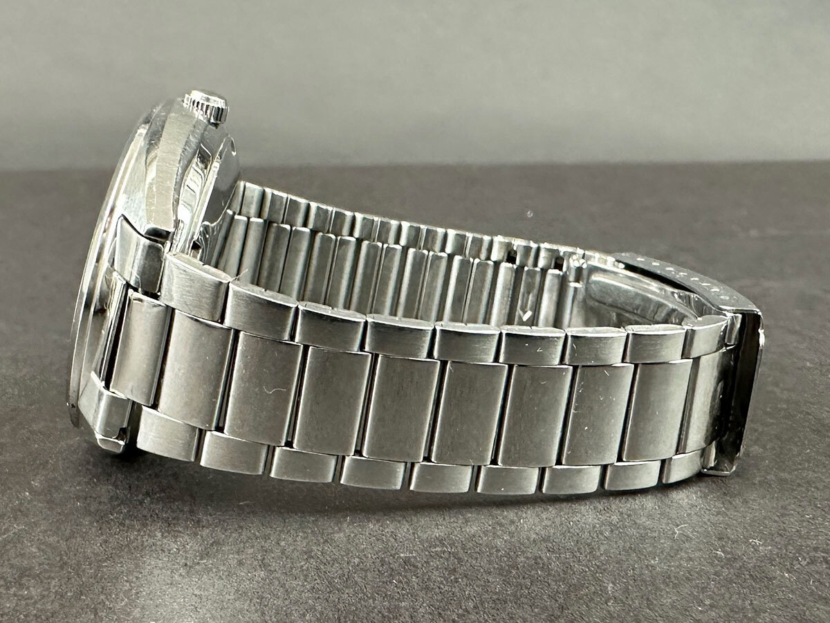 203123◆動作確認済 ORIENT オリエント スリースター クリスタル 腕時計 自動巻き デイデイト 21石 SS ゴールド シルバー メンズ/ D_5