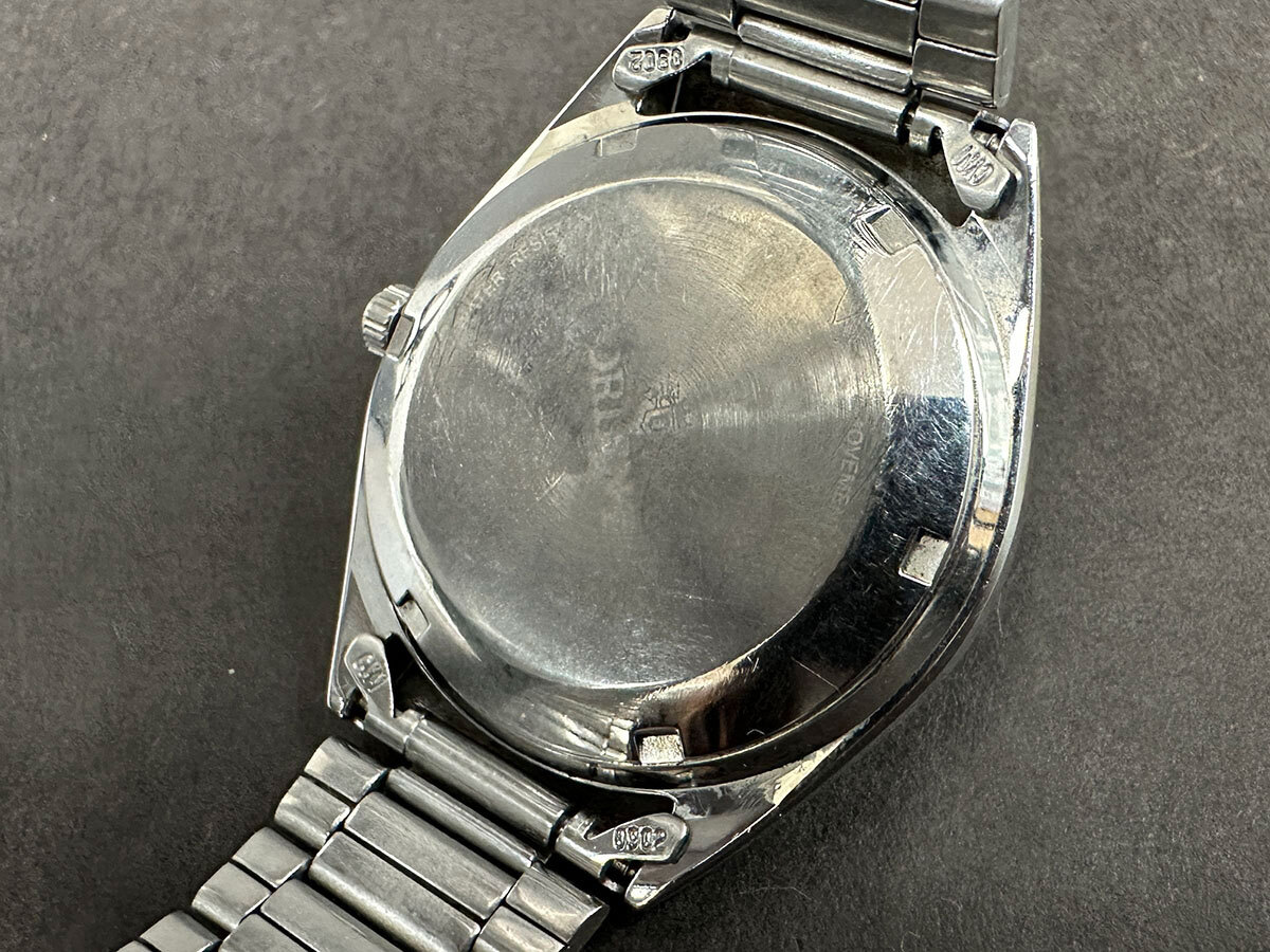 203123◆動作確認済 ORIENT オリエント スリースター クリスタル 腕時計 自動巻き デイデイト 21石 SS ゴールド シルバー メンズ/ D_9