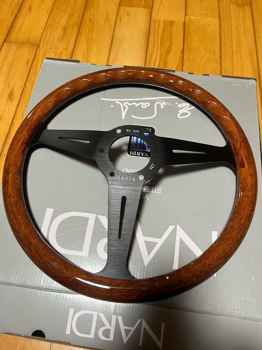NARDI ナルディ ステアリング クラシック ウッド　ブラック 350mm 新品 社外 送料無料　汎用　ドリフト　旧車　レトロ　ナルクラ_2