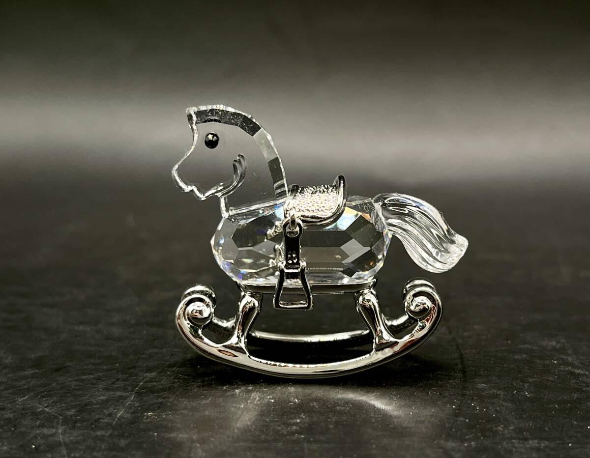 蘇や(MMY52) 置物 SWAROVSKI スワロフスキー ロッキングホース 馬 木馬