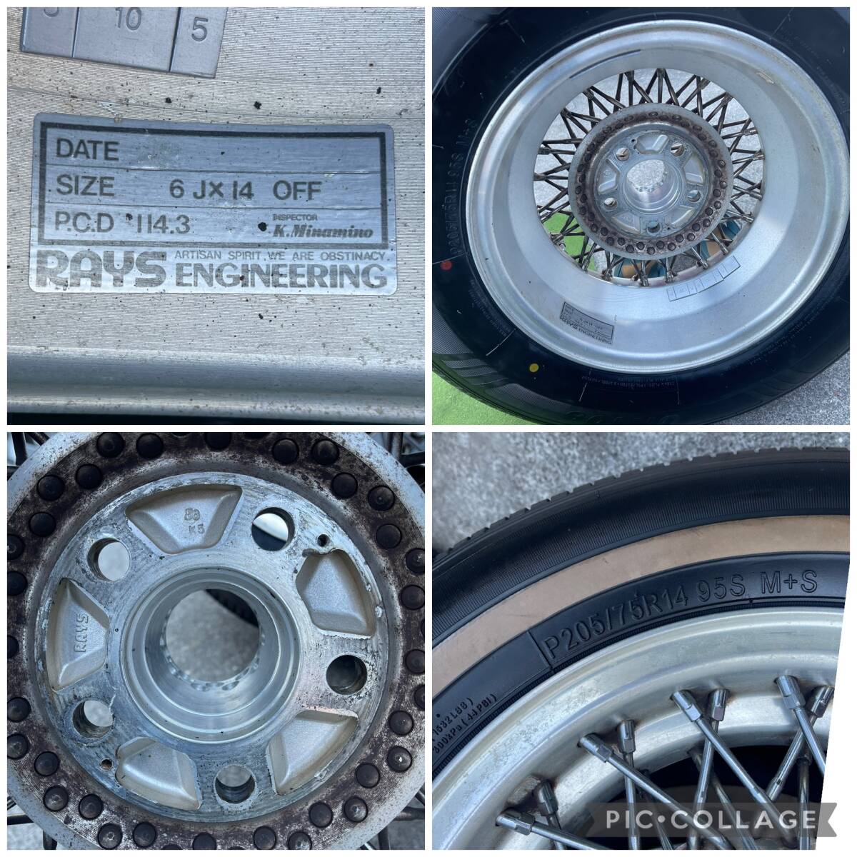 ボルク VOLK ワイヤーホイール 114.3 4H 6j ＋17 ◇希少！ RAYS ENGINEERING VOLK ボルク ワイヤーホイール ◇14x6J/PCD