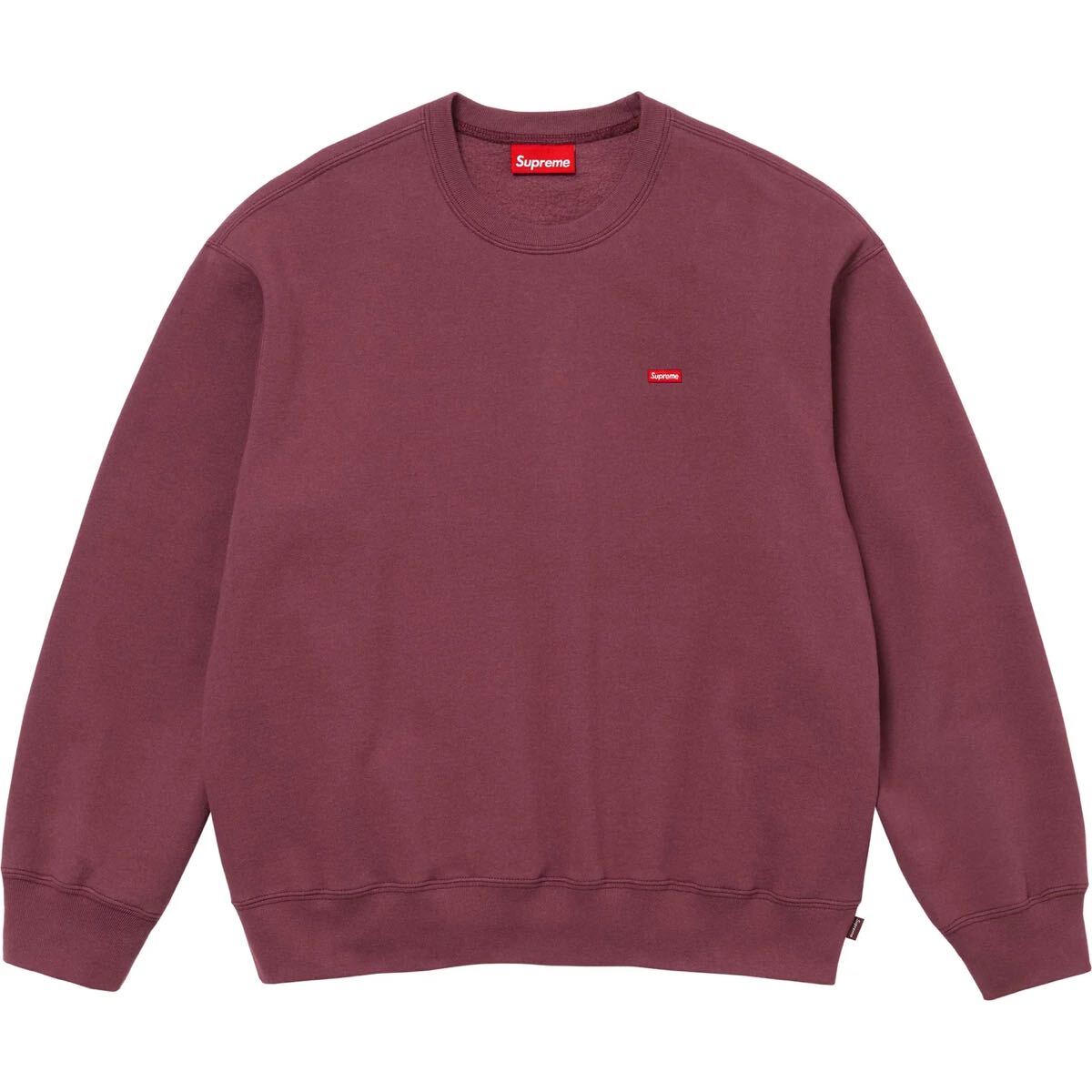 美品】 24FW Supreme Small Box Crewneck Lサイズ Maroon スモール