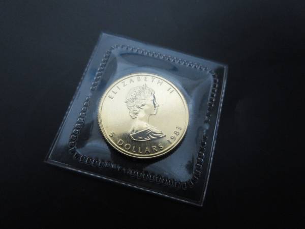 カナダ メイプルリーフ金貨 1/10oz 5ドル ④ 美品927大ACE11