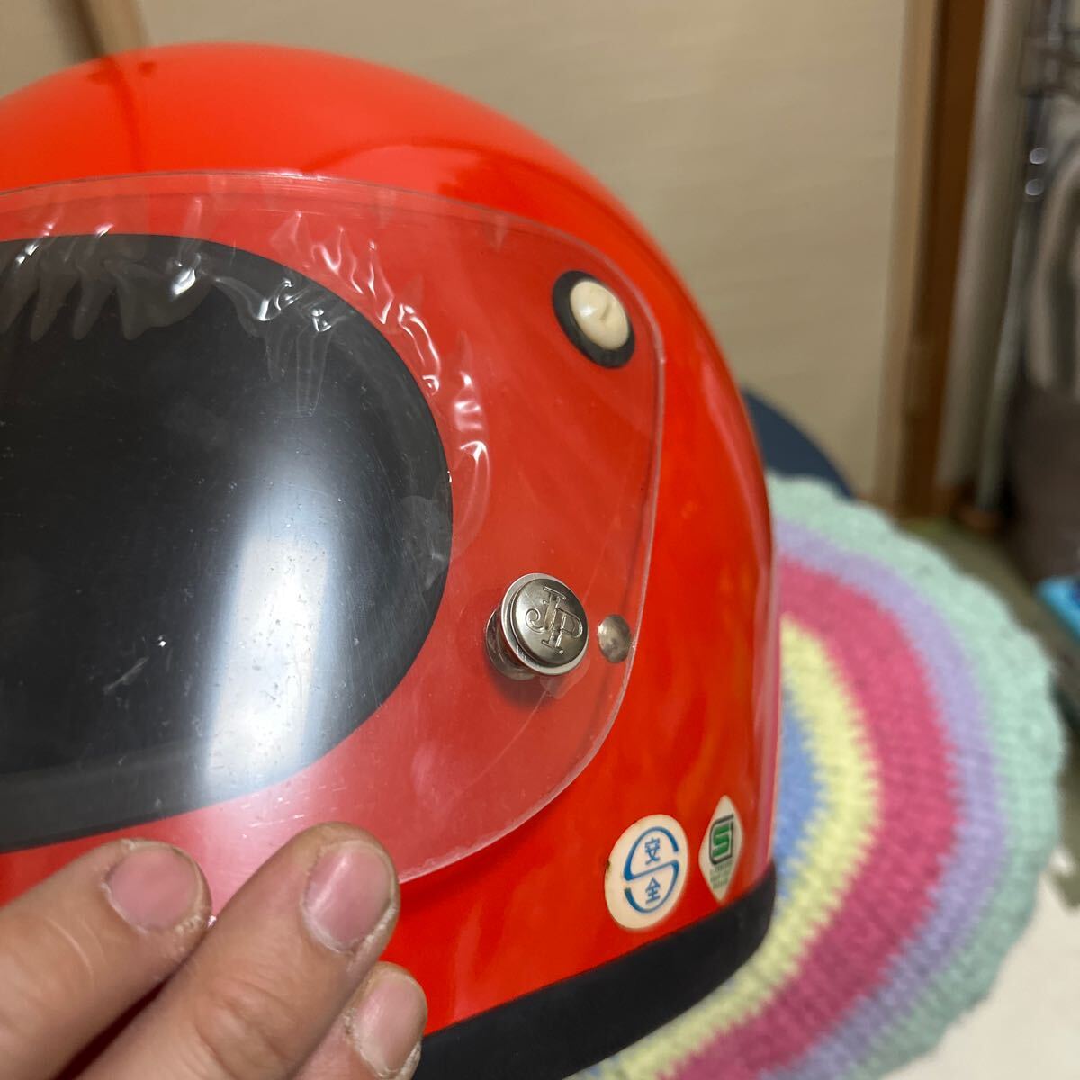 デッドストック　JP ジャパンプロダクト　族ヘル　J-04 オレンジ　Mサイズ 未使用　_10