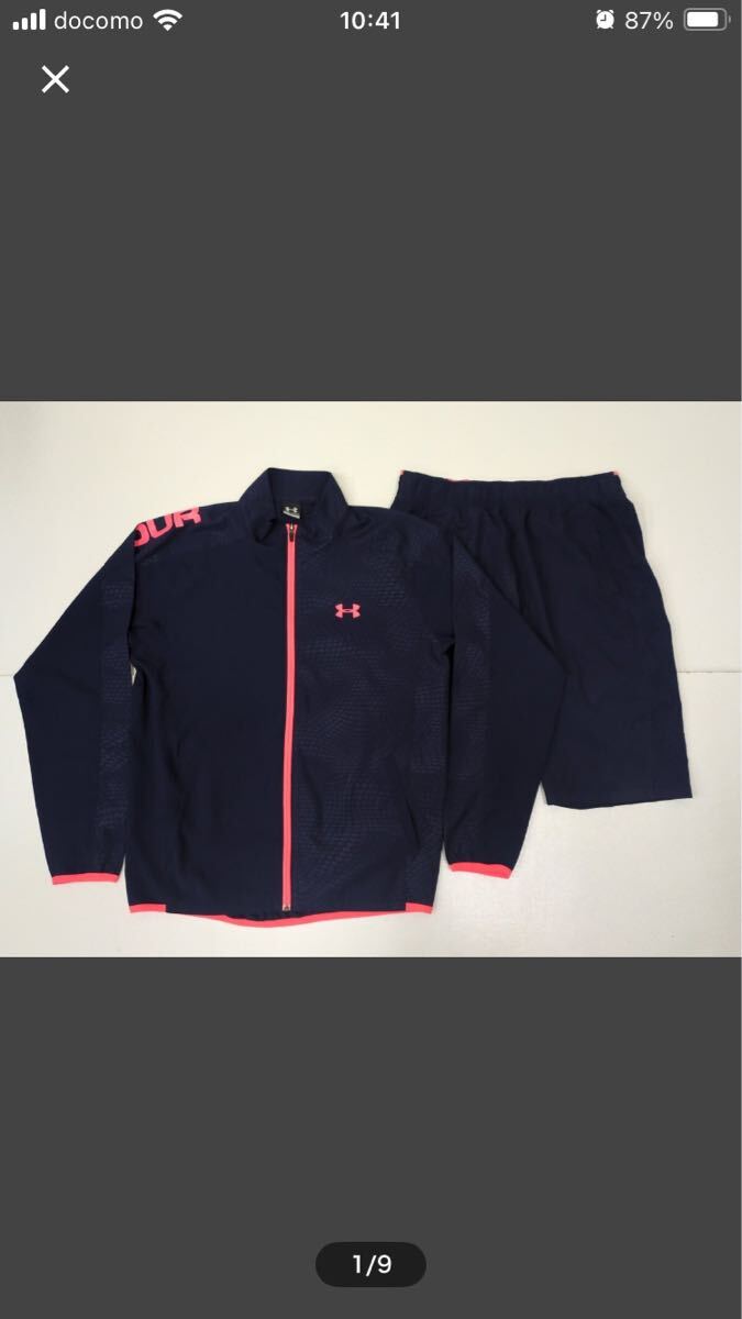 アンダーアーマー薄手ジャージ素材トレーニングウェア上下セットハーフパンツ_1