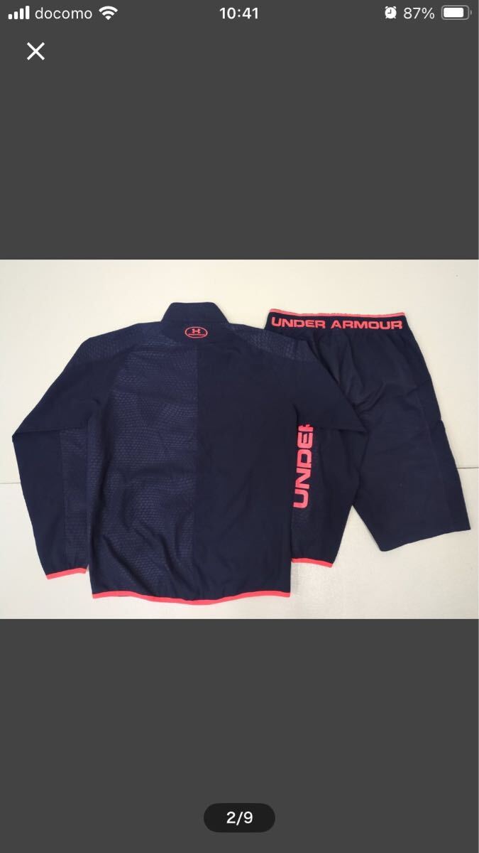 アンダーアーマー薄手ジャージ素材トレーニングウェア上下セットハーフパンツ_2