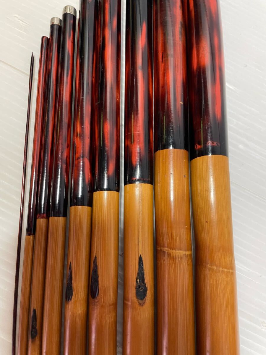 ◆L58 渓流竿 竹竿 和竿 9本継 約463cm 約15尺 約163g_5
