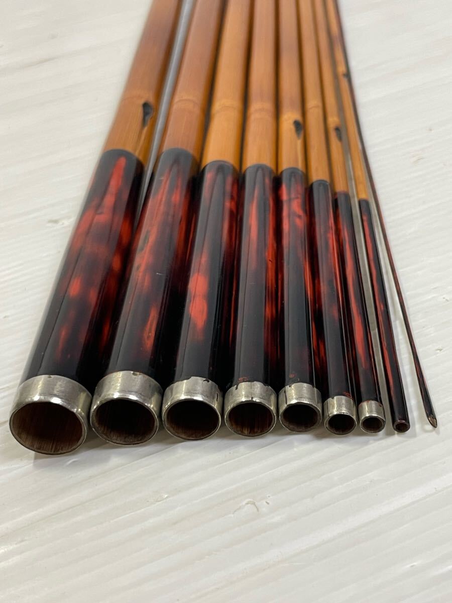◆L58 渓流竿 竹竿 和竿 9本継 約463cm 約15尺 約163g_8
