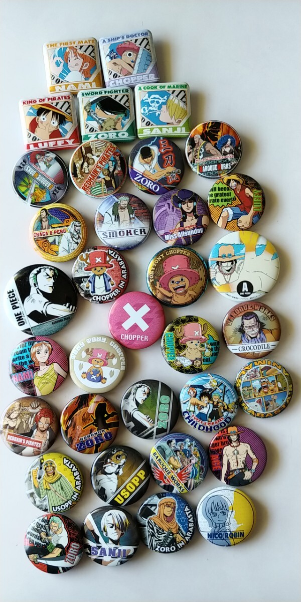 ワンピース缶バッジ「35個」ONE PIECE ルフィ/ゾロ/チョッパー/サンジ