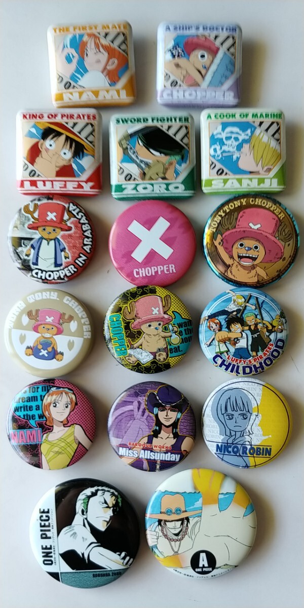 ワンピース缶バッジ「35個」ONE PIECE ルフィ/ゾロ/チョッパー/サンジ