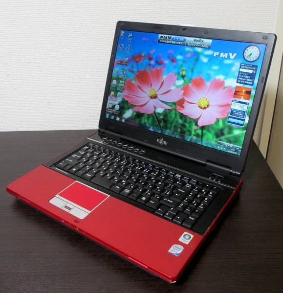 Win7 希少レッド FMV-NF/B70 Core2Duo/2GB/250GB/無線LAN/HDMI