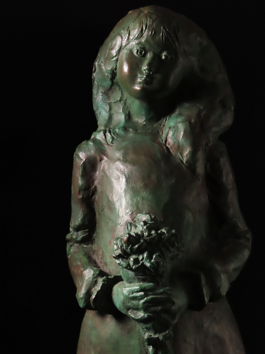 晃】二紀展文部大臣賞受賞 彫刻家 細野稔人 本人作 最上位作 『花束を