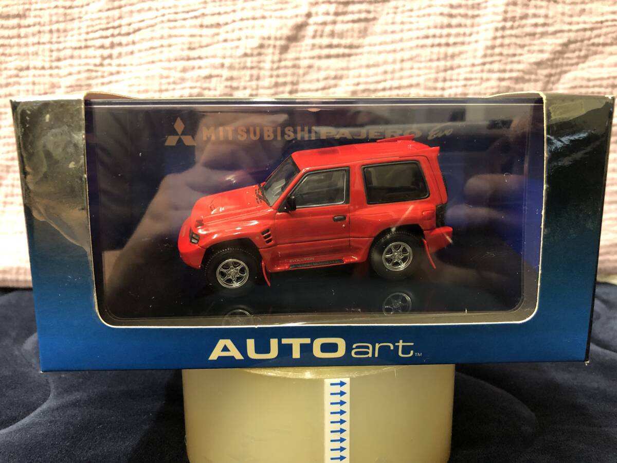 当時物！在庫品・AUTO art・1/43 三菱パジェロ EVO (赤)・未開封品・現品限り！_1
