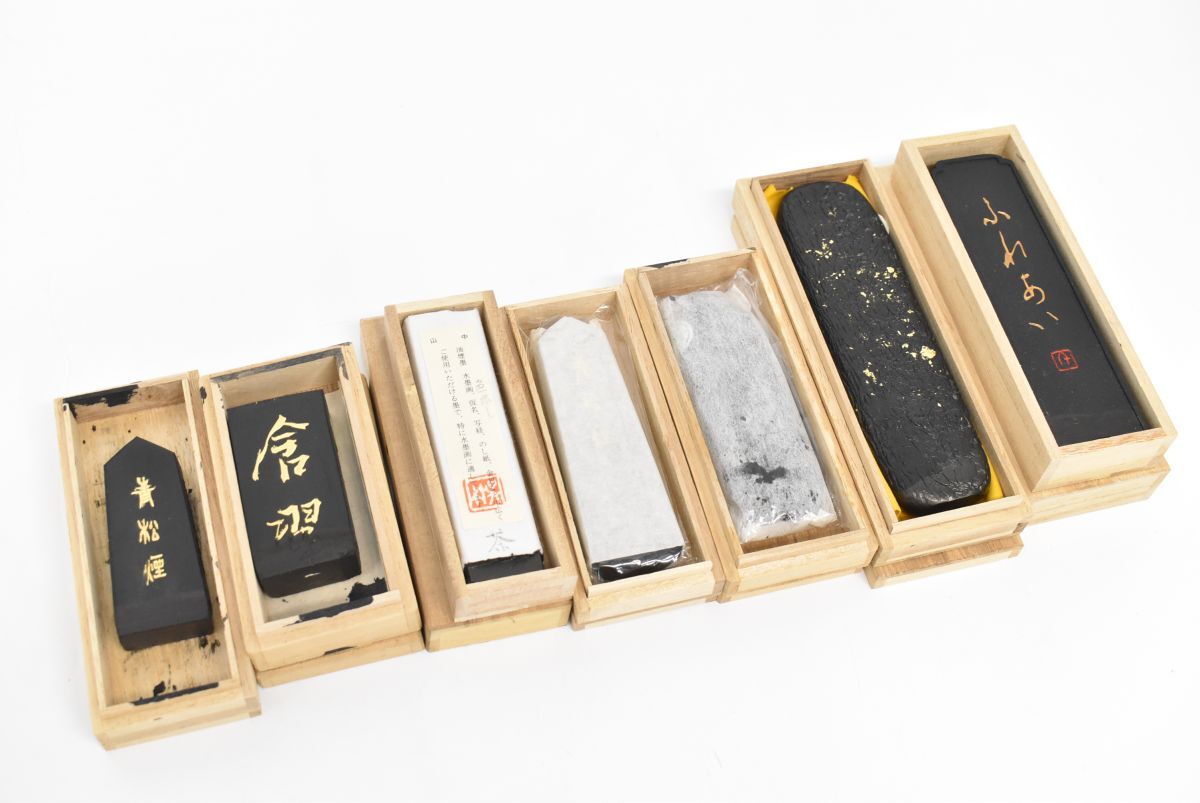 1147S 0513M17) 1円～ 書道具 墨 7点セット 墨運堂 進誠堂 翠祥堂 他