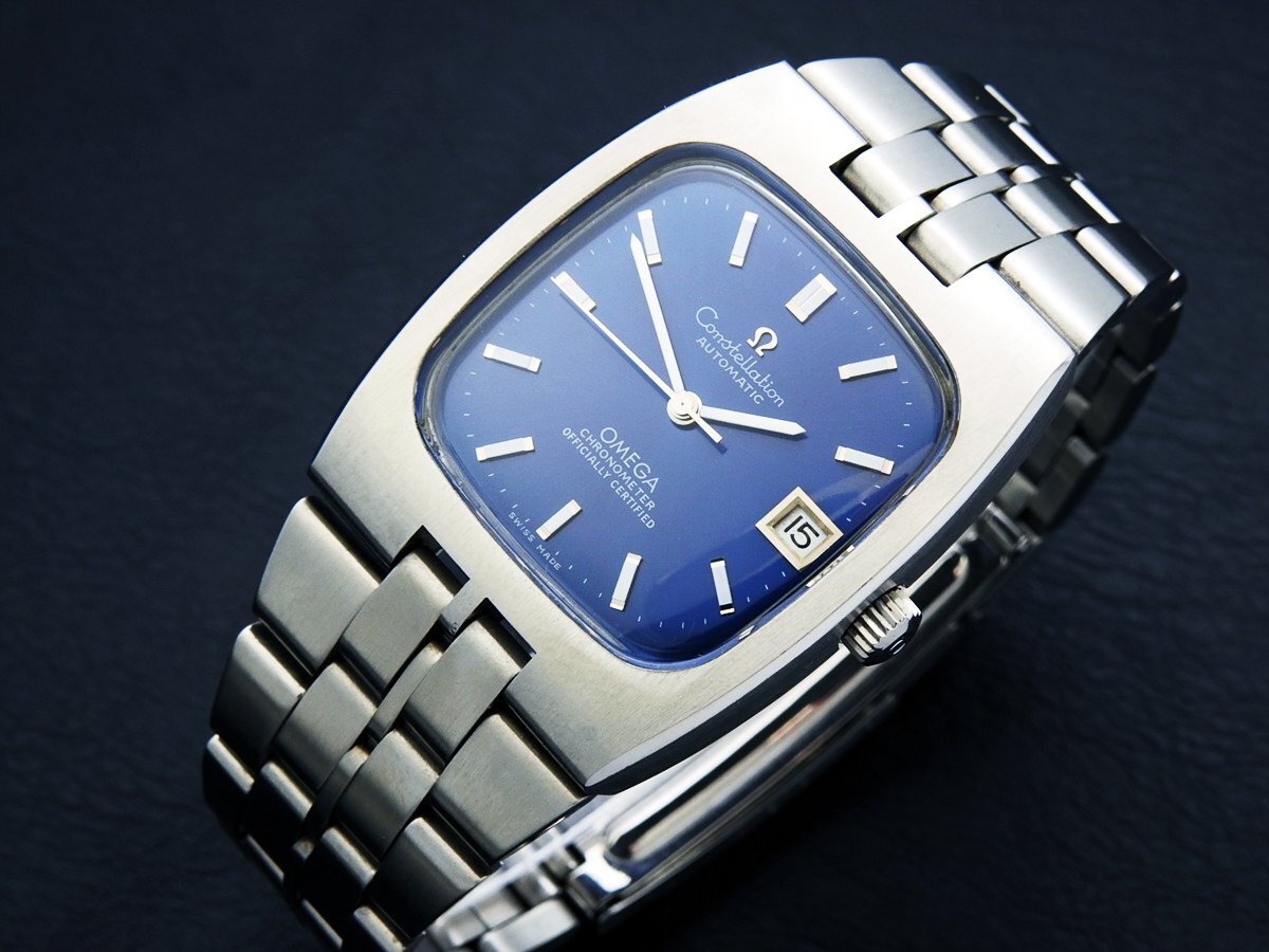 OMEGA オメガ コンステレーション デイト クロノメーター Blue Dial Original Glass メンズ 自動巻き (極美品、OH済み) / 33mm_4