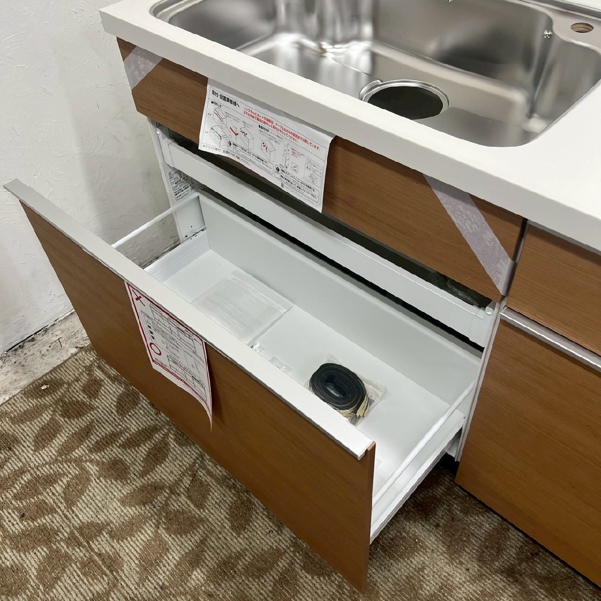 リクシル システムキッチン シエラS W2100 吊戸棚 ビルトインコンロ レンジフード キッチン水栓 引取限定 /CD0075(システム ...