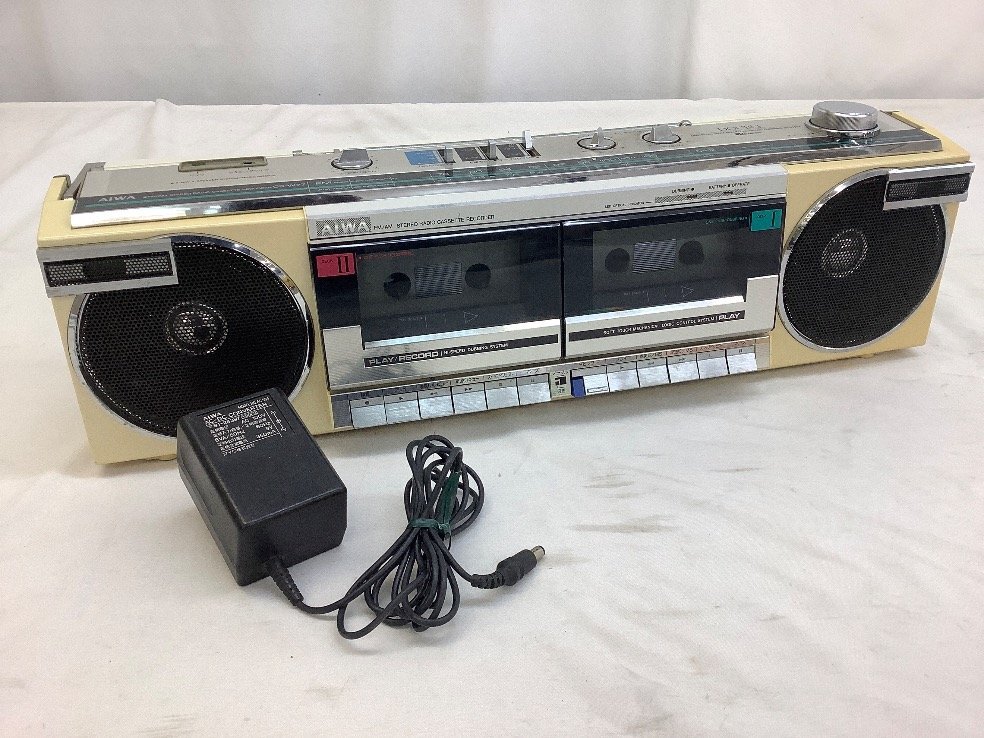 AIWA ラジカセ CS-W77 カセットNG/ボリューム調整NG/AM FM OK ACB