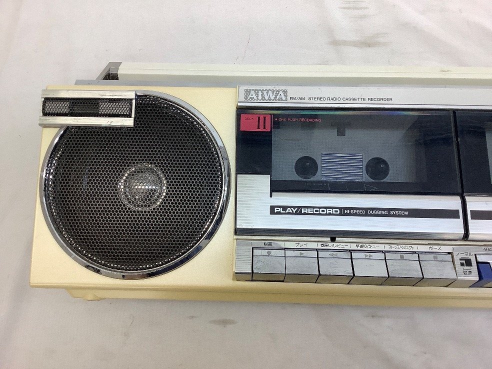 AIWA ラジカセ CS-W77 カセットNG/ボリューム調整NG/AM FM OK ACB