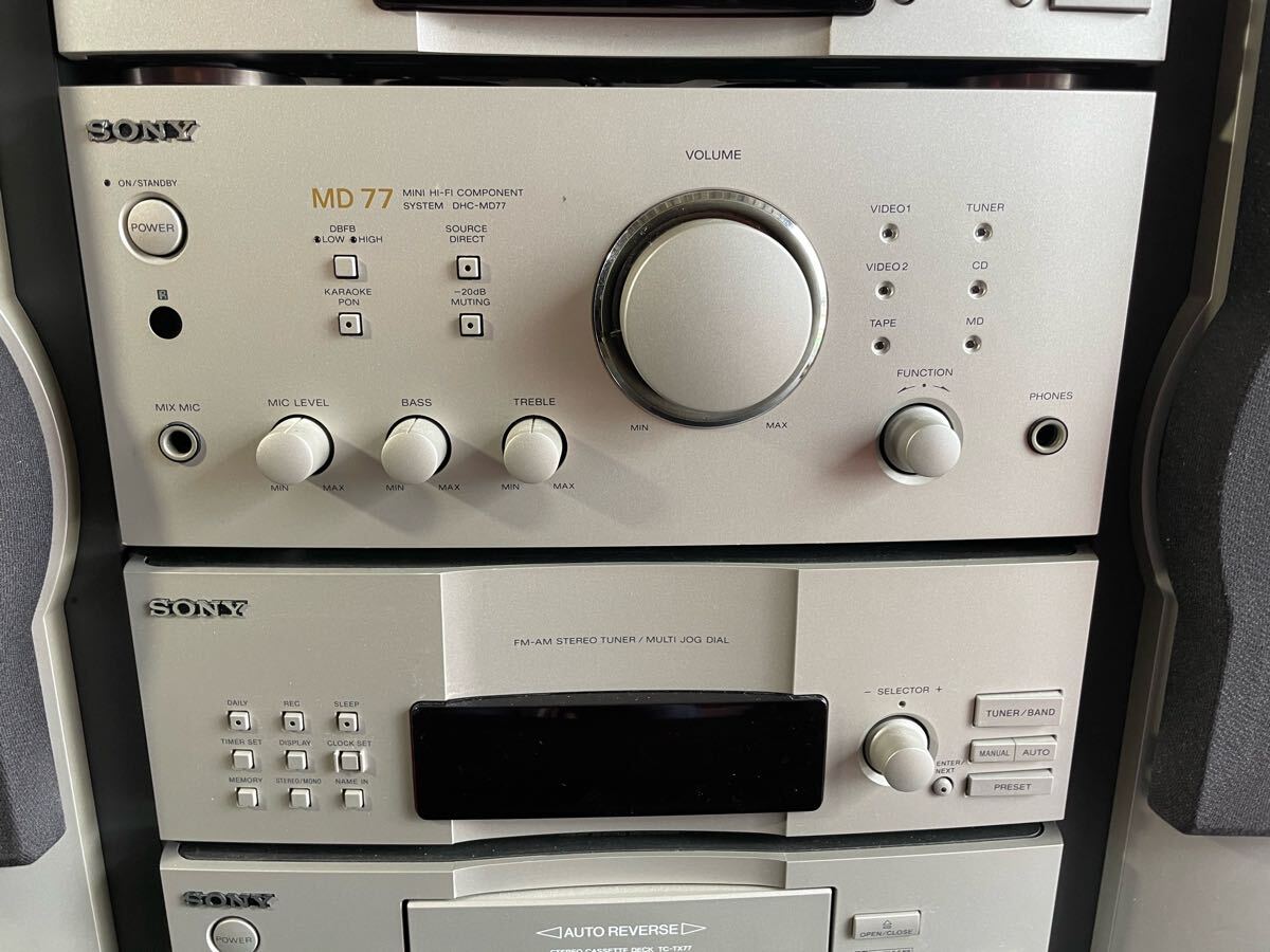 中古品☆SONY CDコンポ DHC-MD77 CDP-MS77 MDS-MS77 TA-MS77 ST-MS77