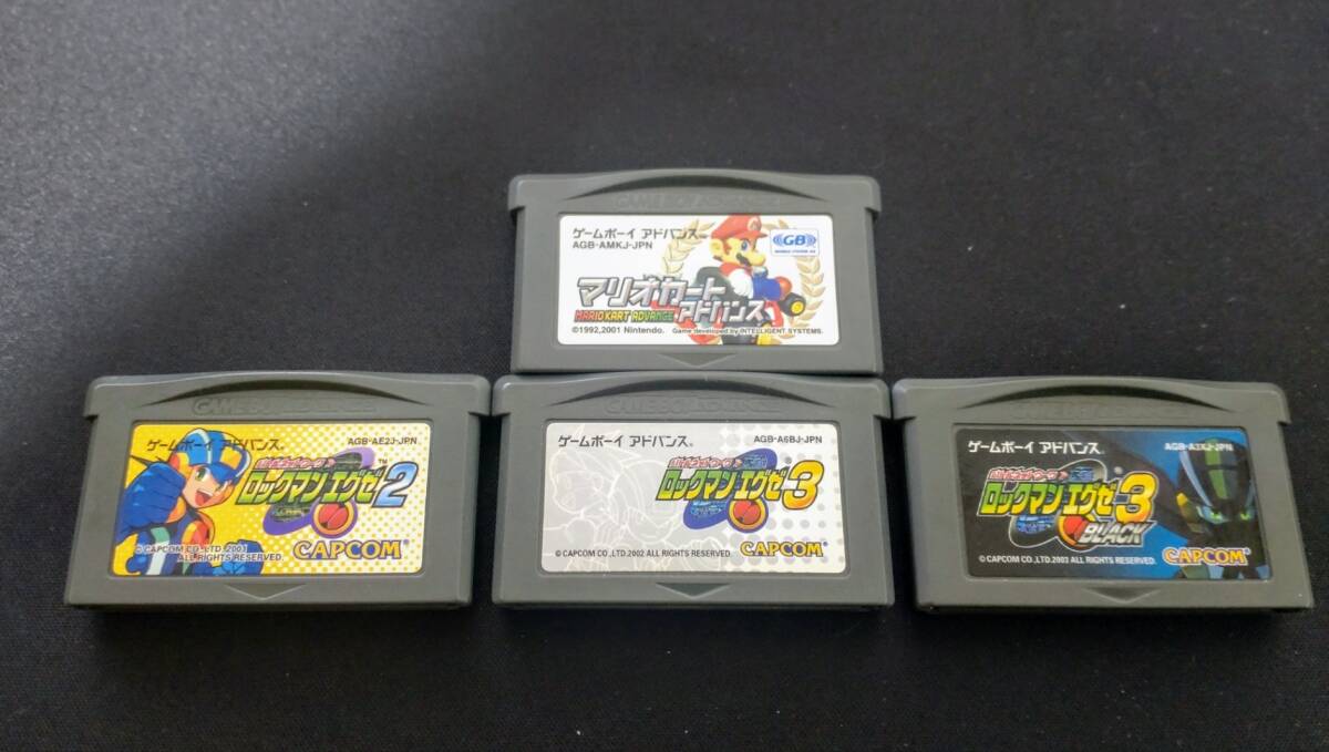 ◆GBA ゲームボーイアドバンス ロックマンエグゼ2 3 BLACK ＆マリオカートアドバンス セット 電池交換済_2