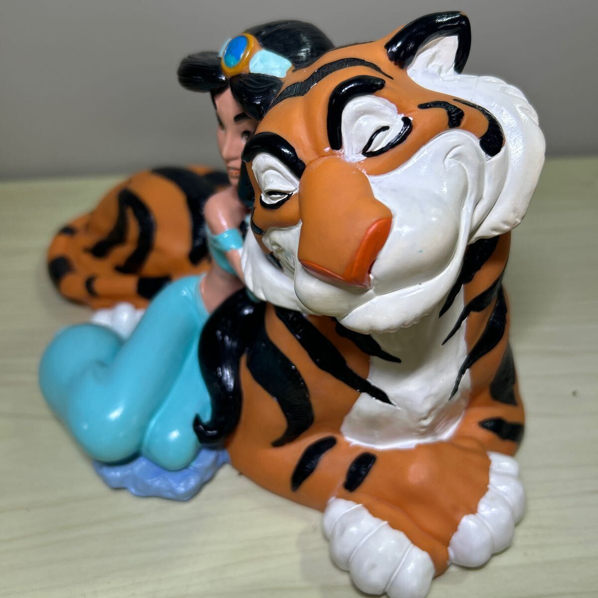 当時物 ディズニー アラジン ジャスミン ラジャー 貯金箱 ソフビ
