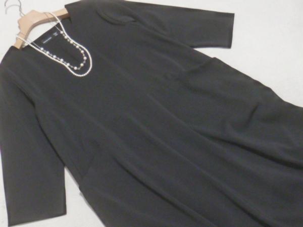 H◆アズノウアズ/美品！大きいサイズ13号/長袖ワンピース黒