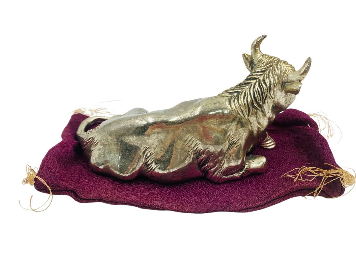 6125f3 高村光雲 座牛 原型 洋銀 動物 彫刻 彫金 牛 置物(銅製)｜売買
