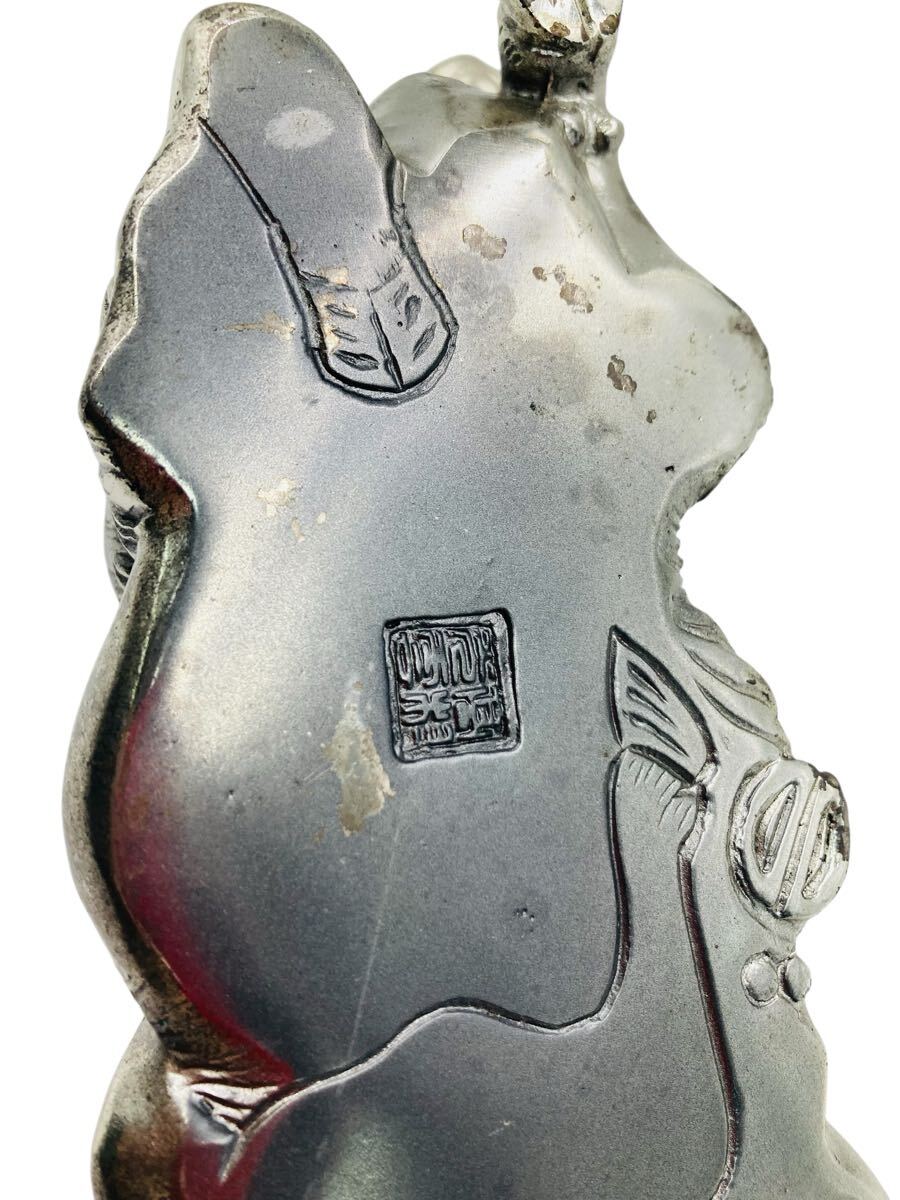 6125f3 高村光雲 座牛 原型 洋銀 動物 彫刻 彫金 牛 置物(銅製)｜売買